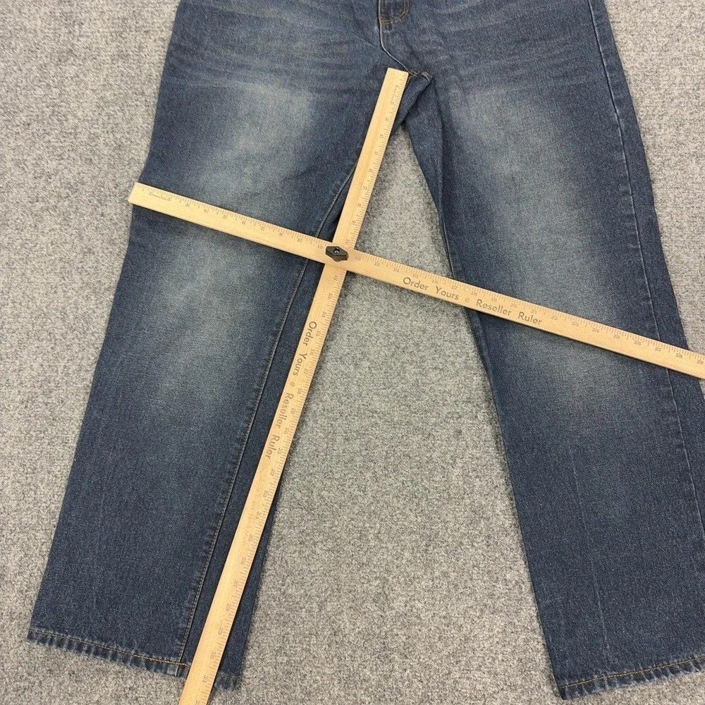 Ecko Unltd. Slim Straight‎ Jeans Mens 40x30 Blue Medium Wash Denim Pants Casual
